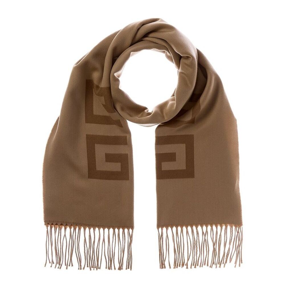 Givenchy 4G Reversible Wool Scarf, Beige